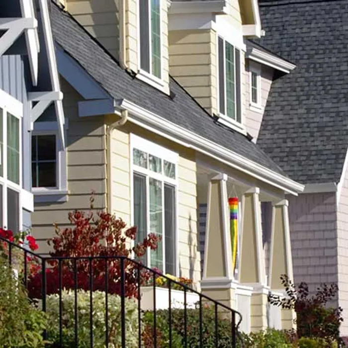 Houses in a neighborhood.