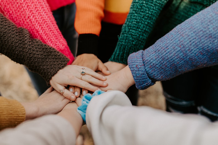 hands together in a circle.